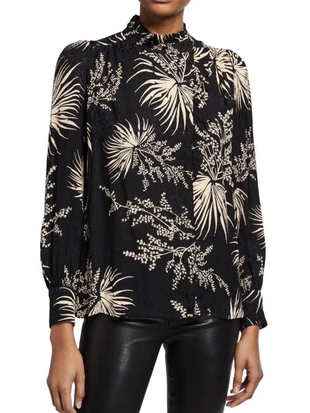 ba&sh Eda Ruffle Collared Blouse - Picture 1 of 15